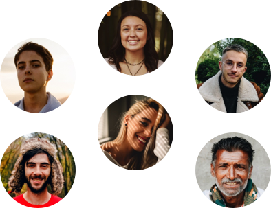 circular headshots of different people