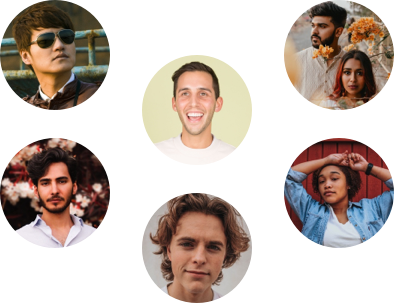 circular headshots of different people