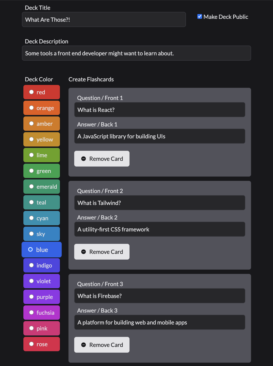 Flash Focus edit deck screen